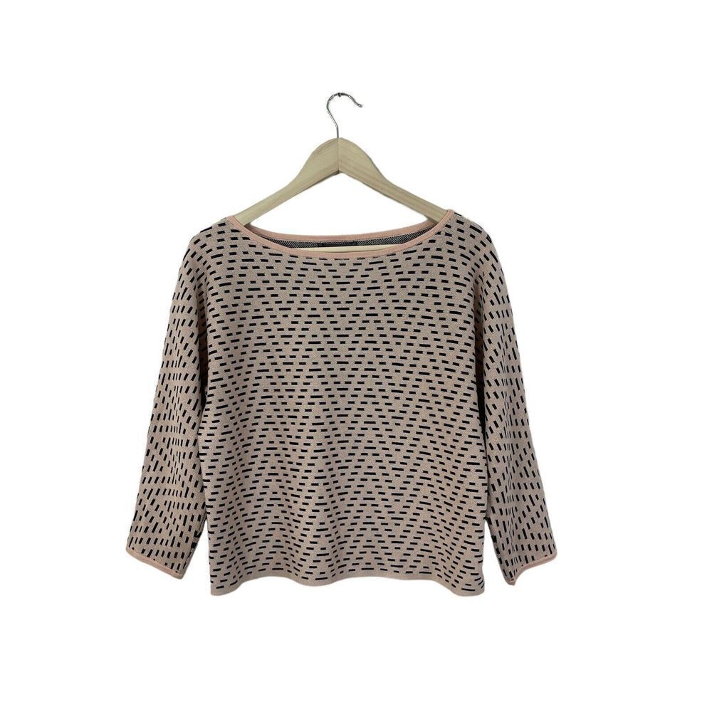 Leo & Sage Medium Sweater Crop Fit 3/4 Sleeve Cotton Blend Pullover Womens